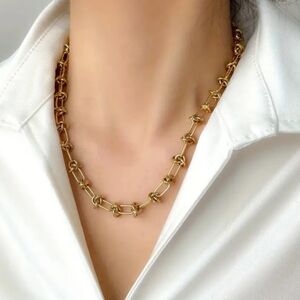 18 KT Gold Over Titanium Necklace And Bracelet
